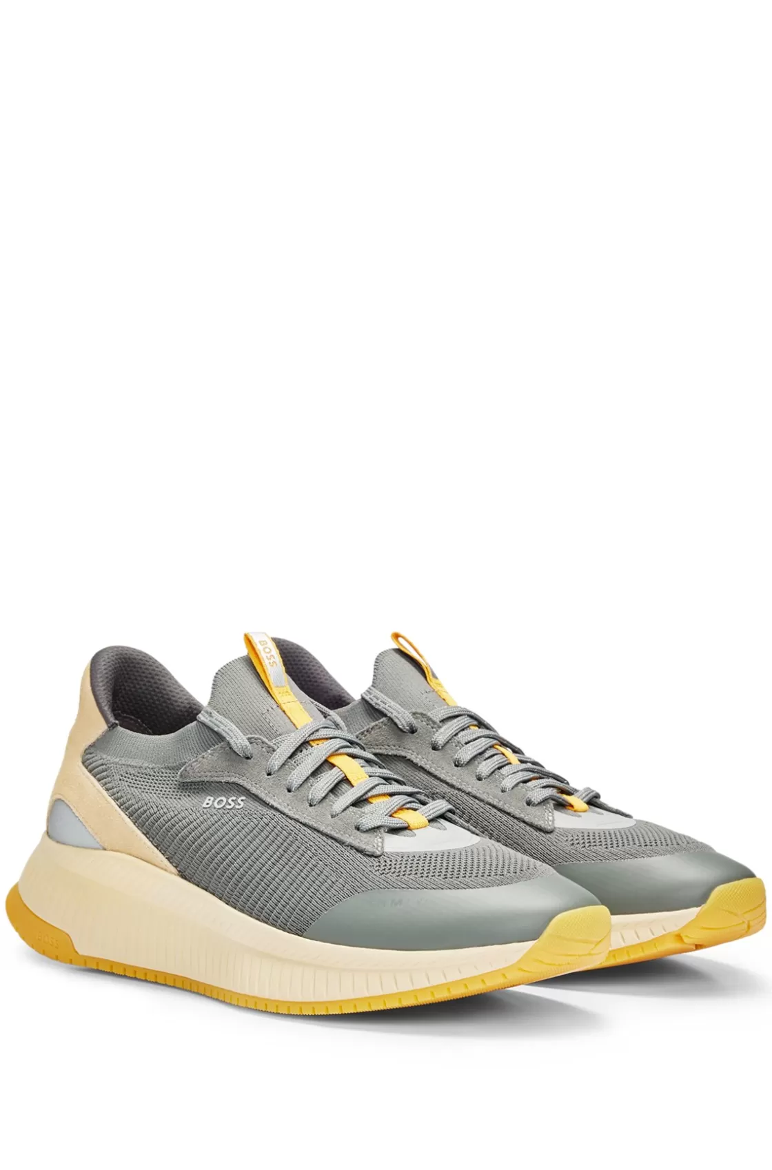 HUGO BOSS TTNM EVO Trainers With Knitted Upper Light Grey Sale