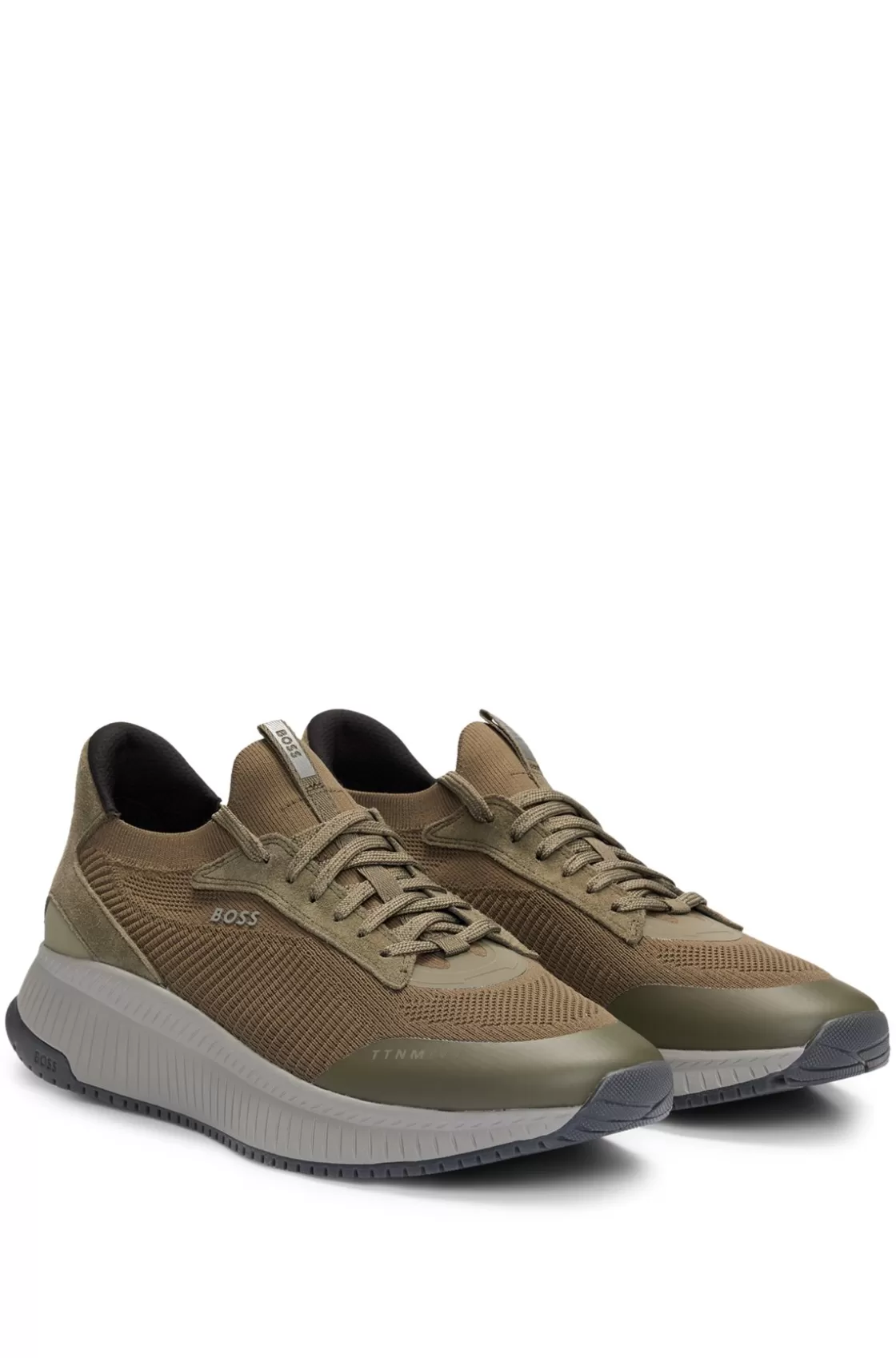 HUGO BOSS TTNM EVO Trainers With Knitted Uppers Dark Green Shop