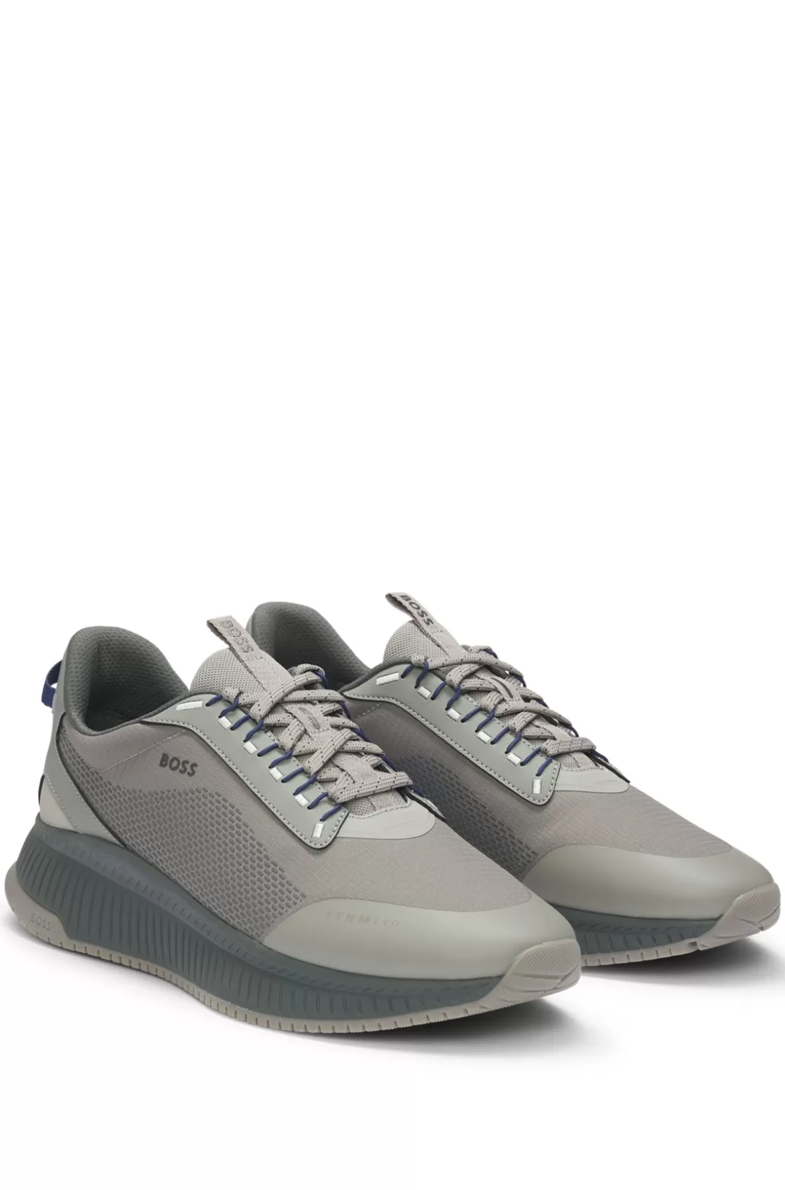 HUGO BOSS TTNM EVO Trainers With Ribbed Sole Light Grey Cheap