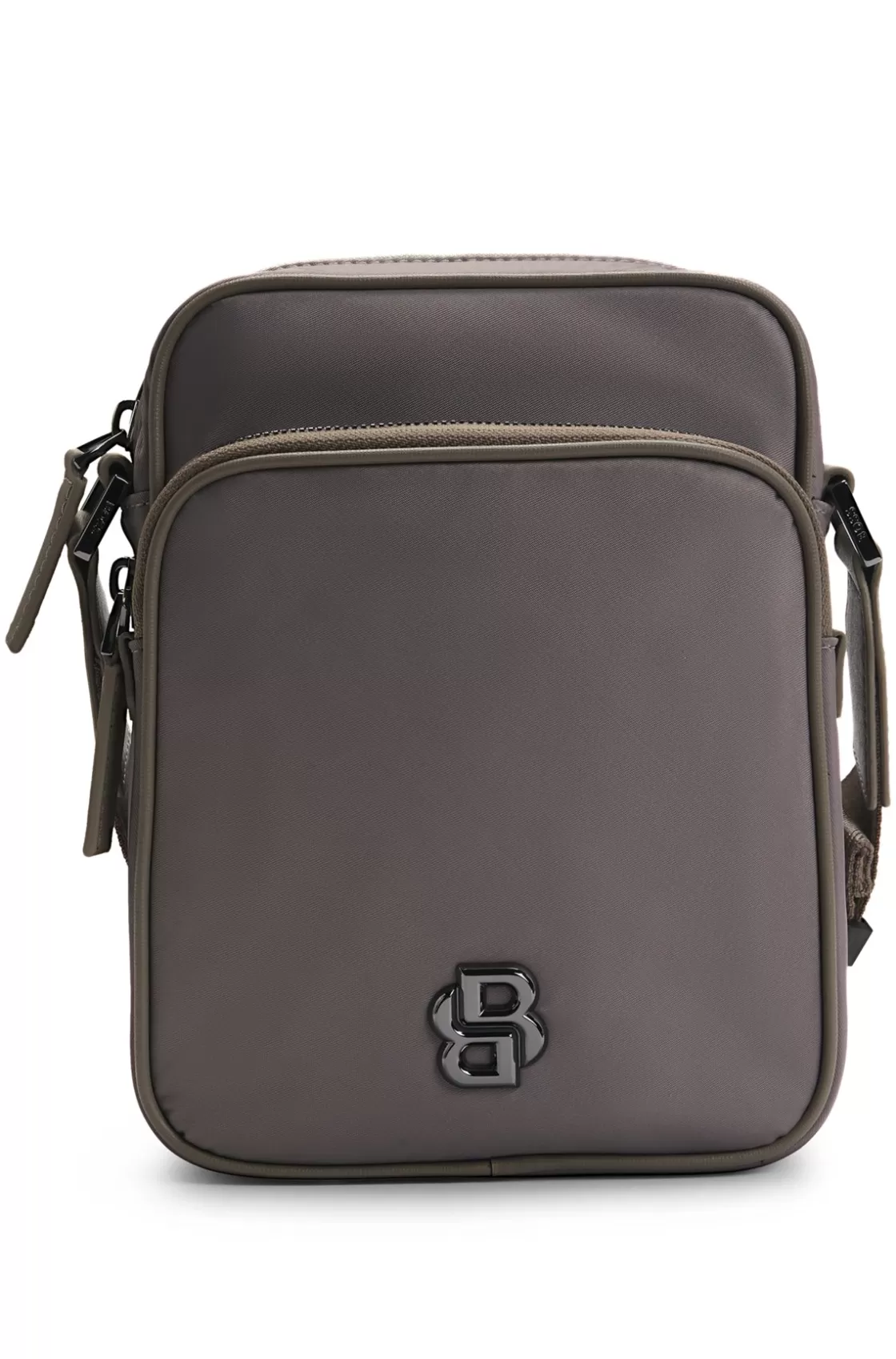 HUGO BOSS Twill Reporter Bag With Double B Monogram Light Green Outlet