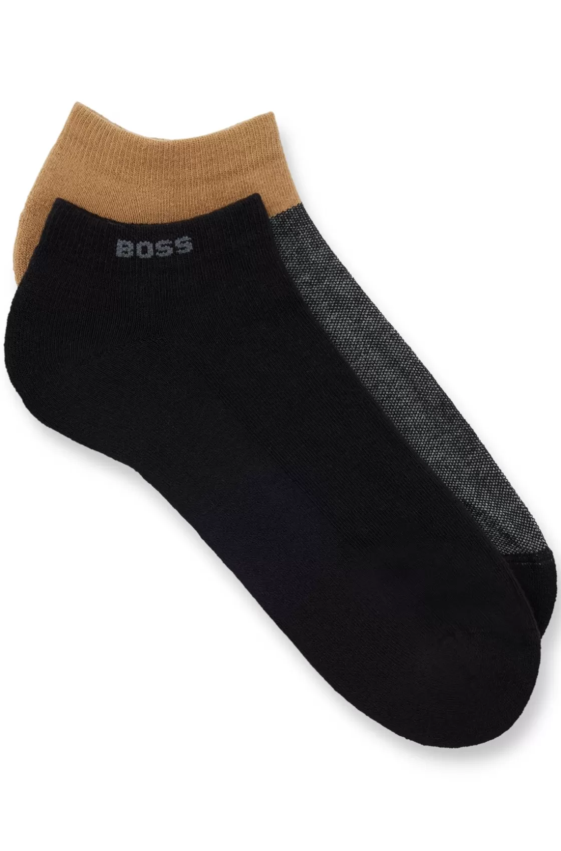 HUGO BOSS Two-pack Of Ankle Socks In A Cotton Blend Black Fashion