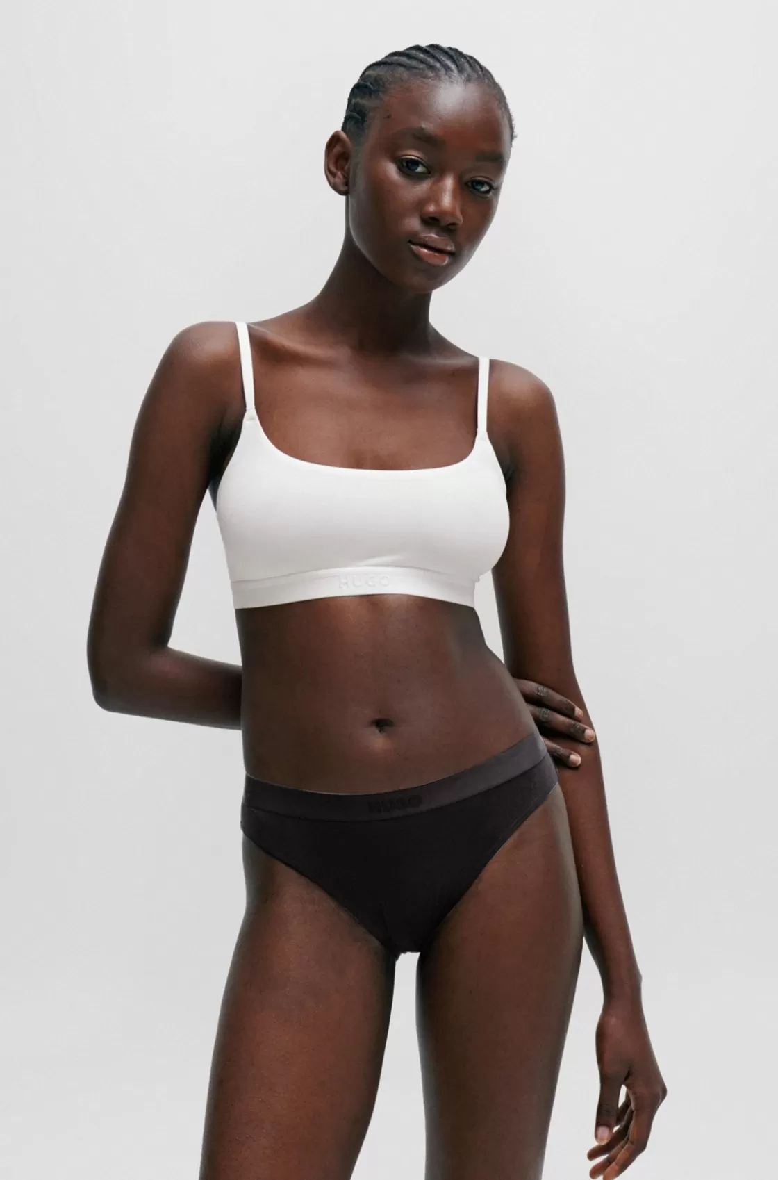 HUGO BOSS Two-pack Of Bralettes In Stretch Modal White Shop