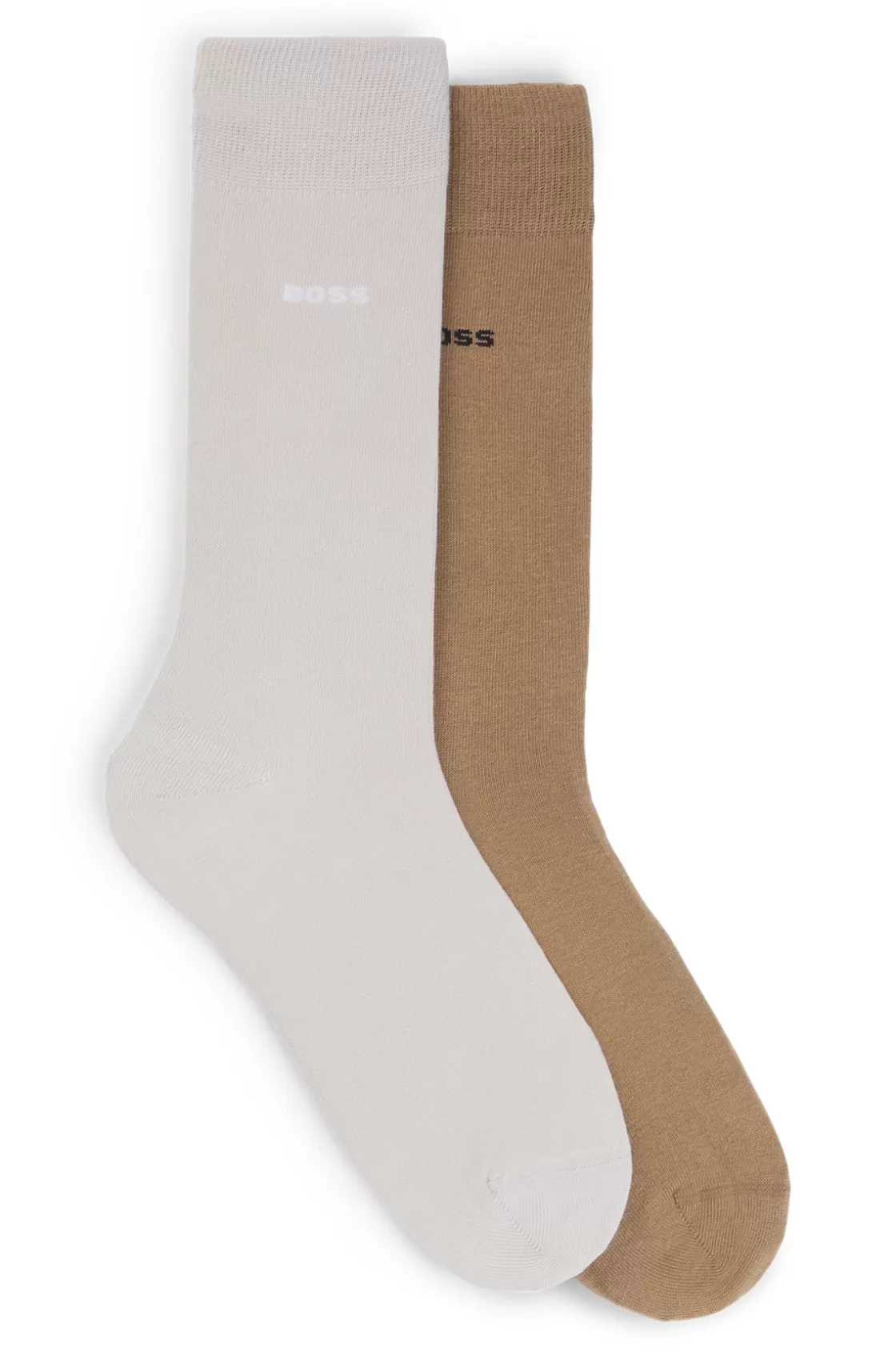 HUGO BOSS Two-pack Of Cotton-blend Regular-length Socks Beige Outlet