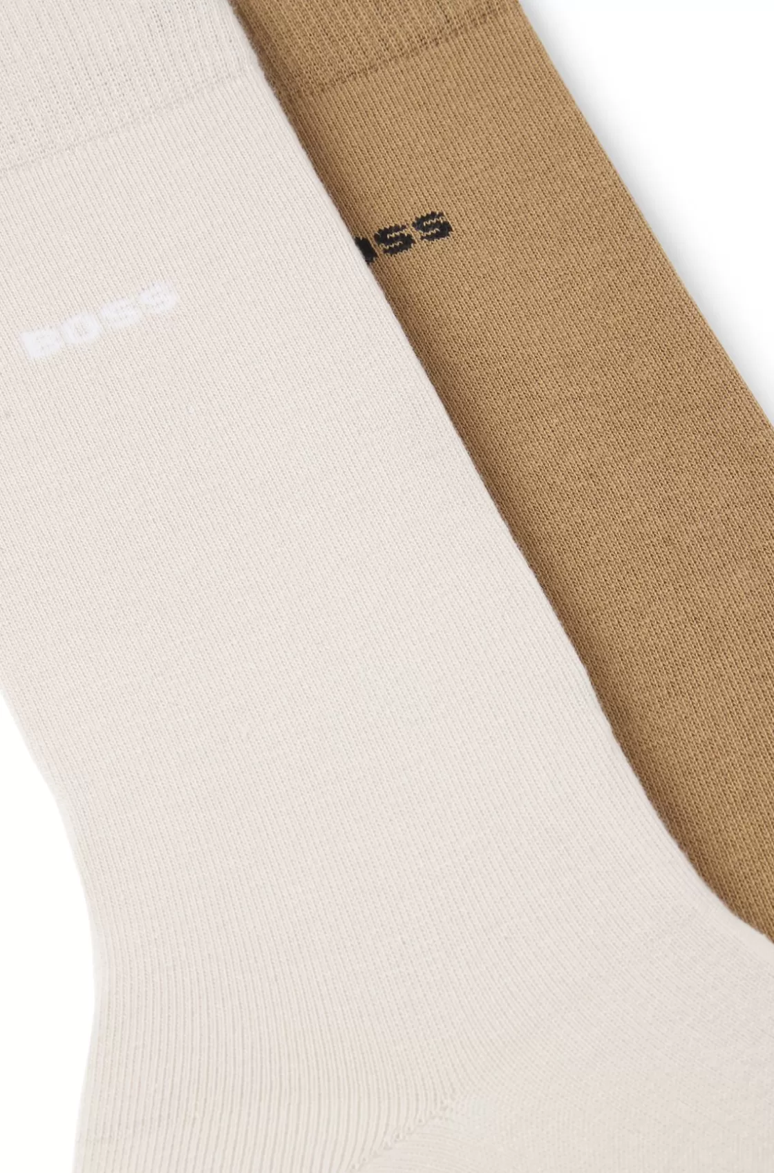 HUGO BOSS Two-pack Of Cotton-blend Regular-length Socks Beige Outlet
