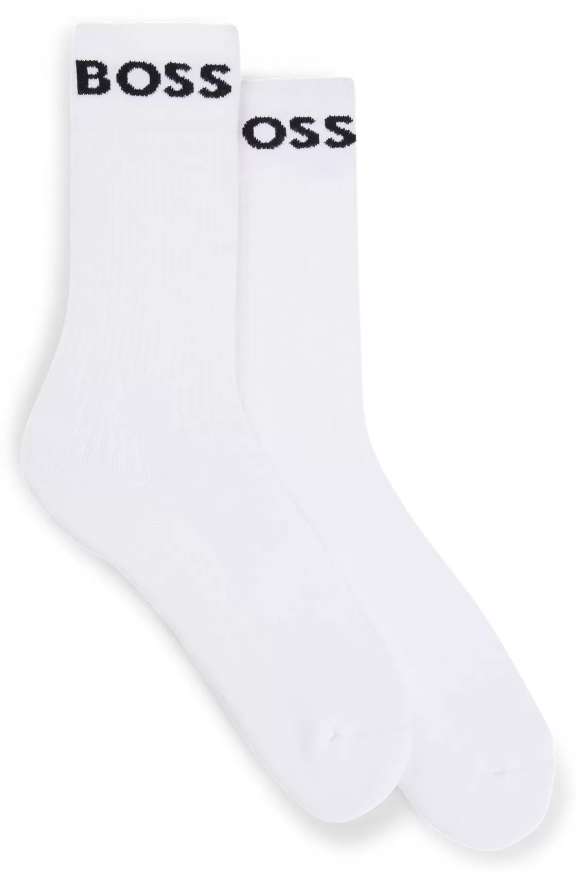 HUGO BOSS Two-pack Of Quarter-length Socks In Stretch Fabric White Sale