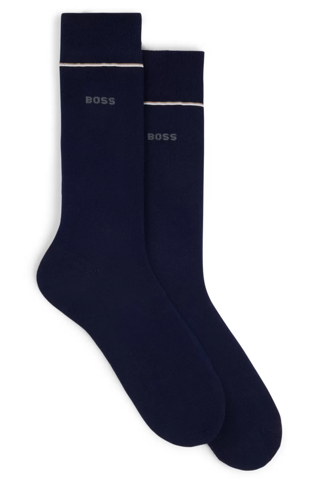 HUGO BOSS Two-pack Of Regular-length Performance-stretch Socks Dark Blue Sale