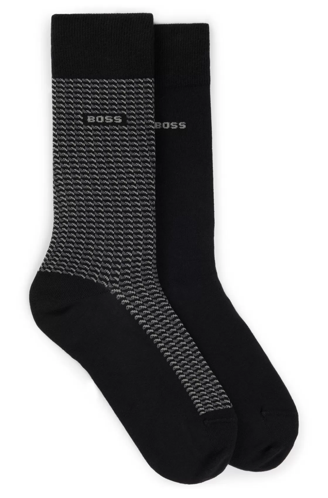 HUGO BOSS Two-pack Of Regular-length Socks In A Cotton Blend Black Flash Sale