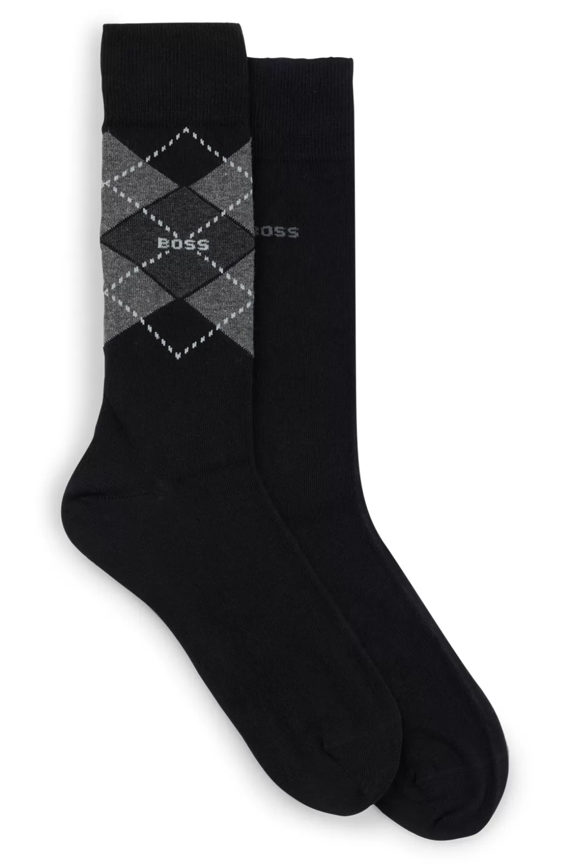 HUGO BOSS Two-pack Of Regular-length Socks In A Cotton Blend Black Online