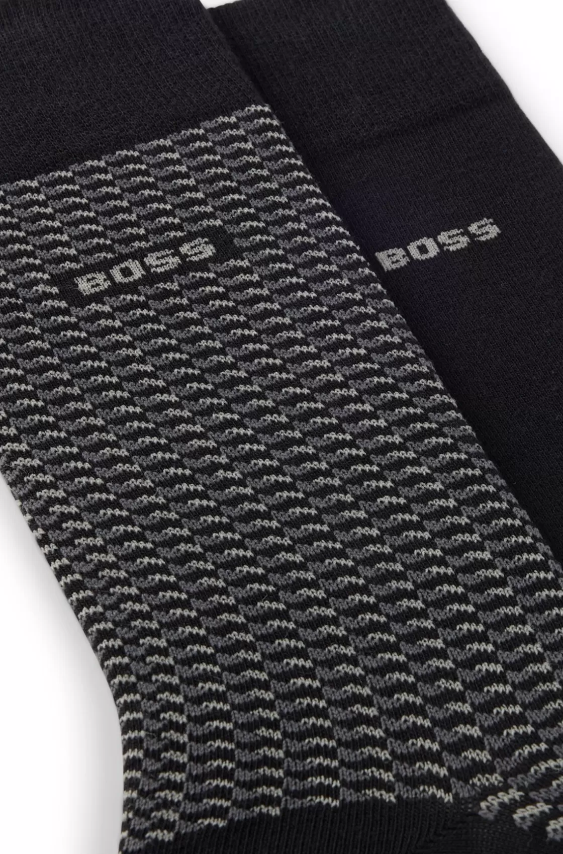 HUGO BOSS Two-pack Of Regular-length Socks In A Cotton Blend Black Flash Sale