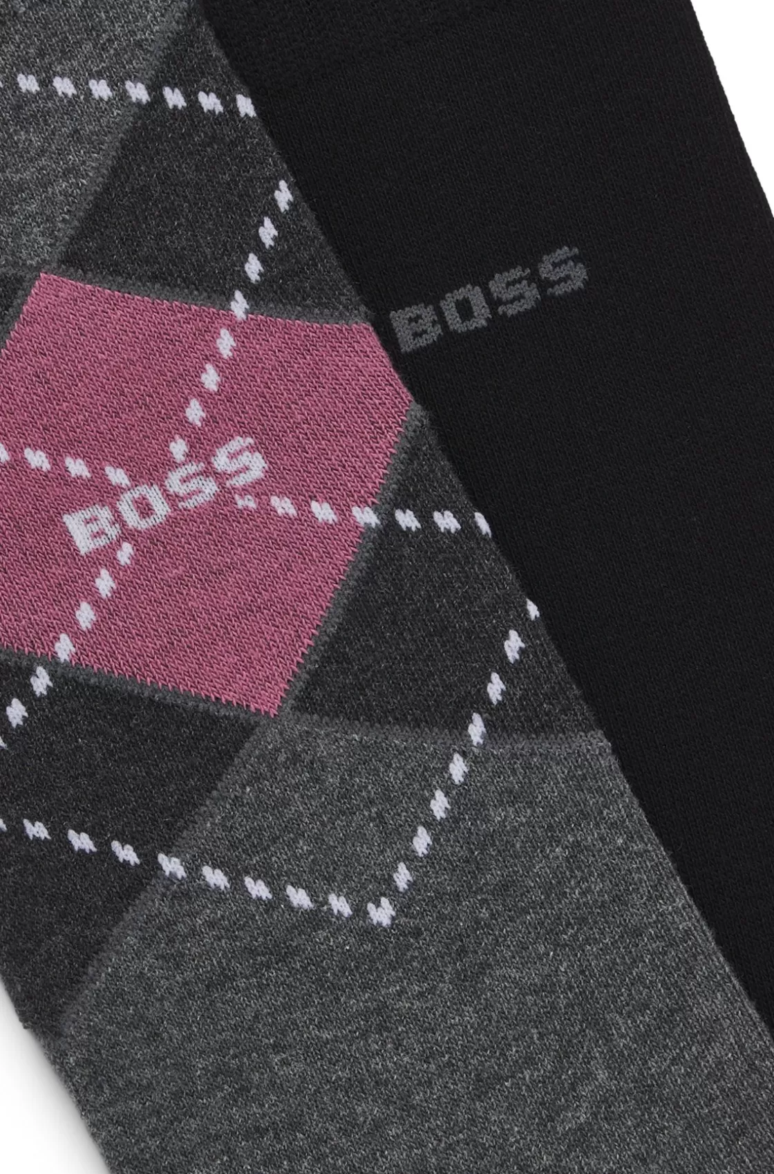 HUGO BOSS Two-pack Of Regular-length Socks In A Cotton Blend Grey Store