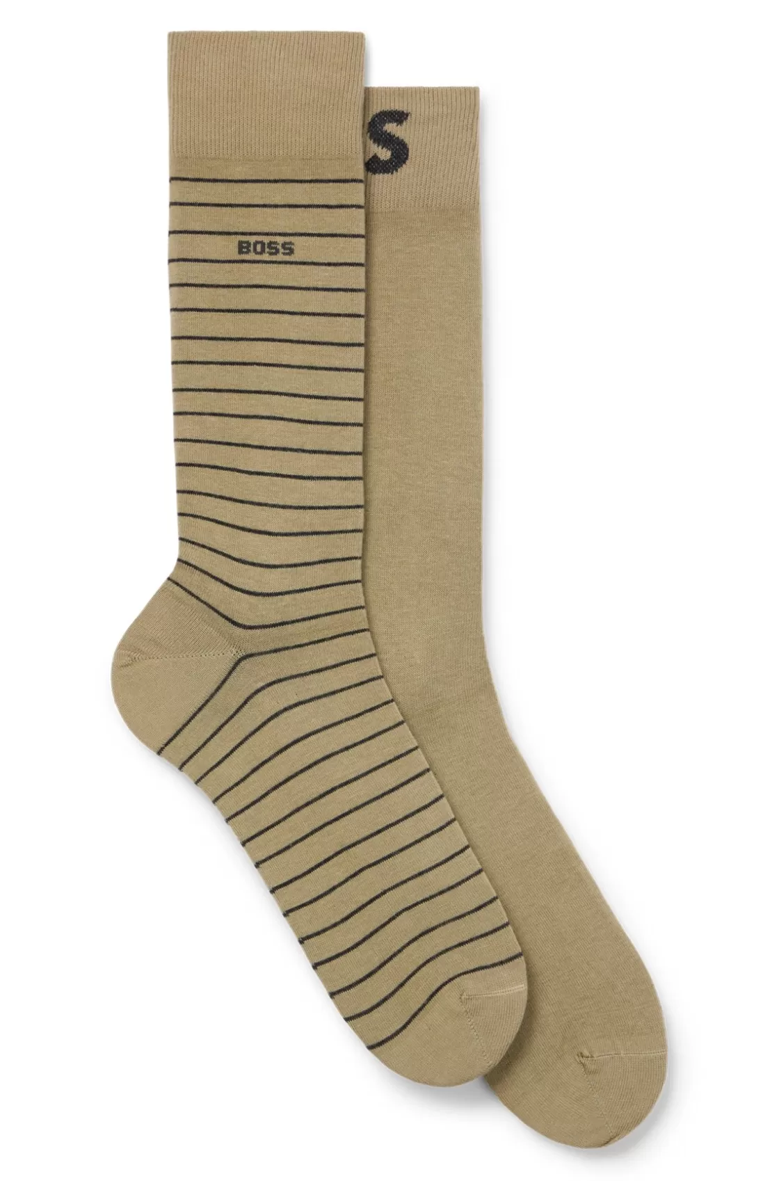 HUGO BOSS Two-pack Of Regular-length Socks In Stretch Cotton Light Green Flash Sale