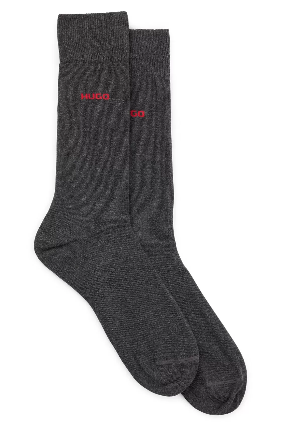 HUGO BOSS Two-pack Of Regular-length Socks In Stretch Fabric Dark Grey Cheap