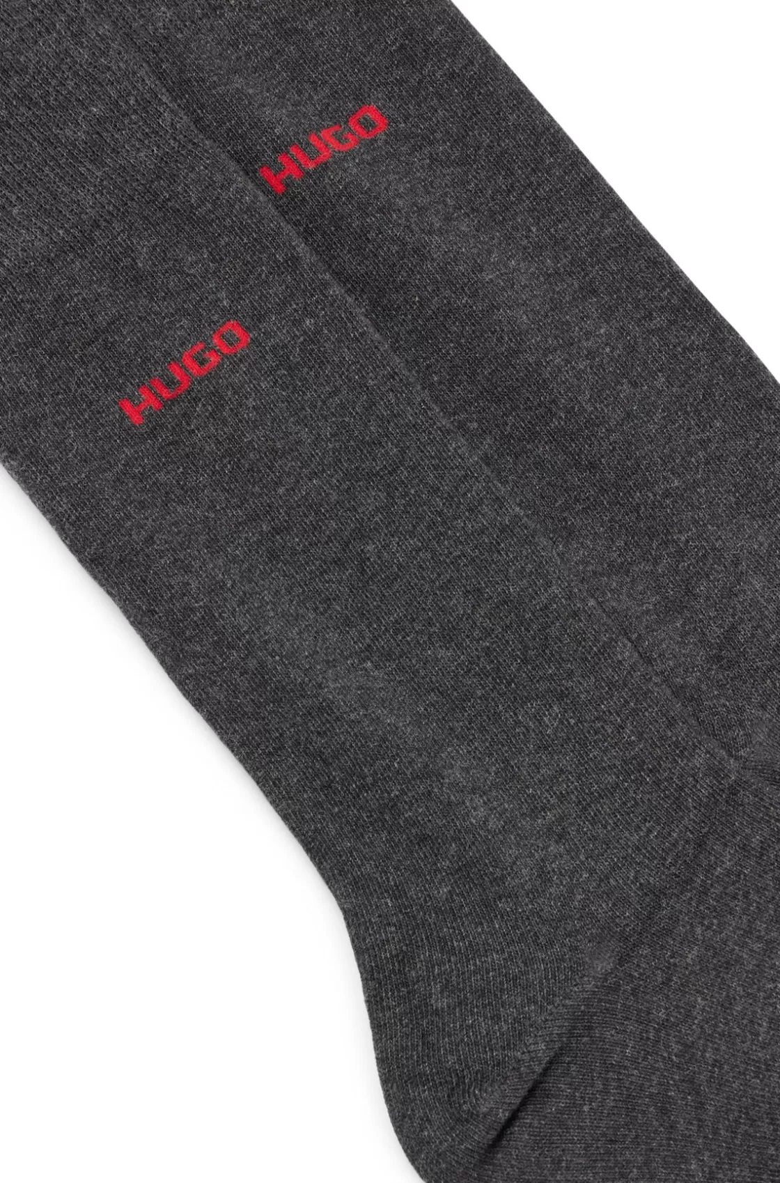 HUGO BOSS Two-pack Of Regular-length Socks In Stretch Fabric Dark Grey Cheap