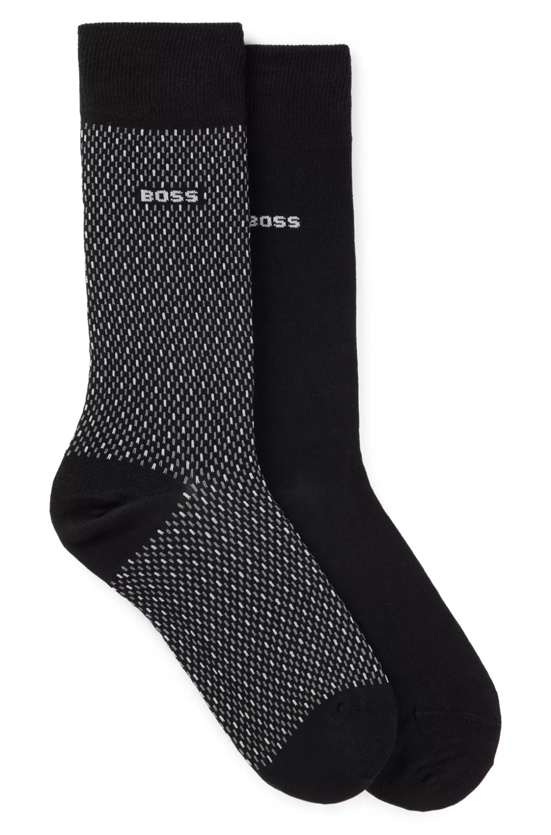 HUGO BOSS Two-pack Of Regular-length Socks With Logo Details Black Sale