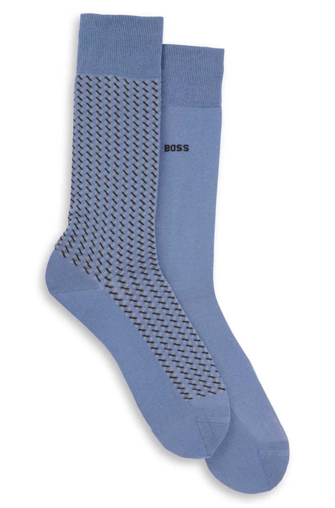 HUGO BOSS Two-pack Of Regular-length Socks With Mercerized Finish Light Blue Cheap