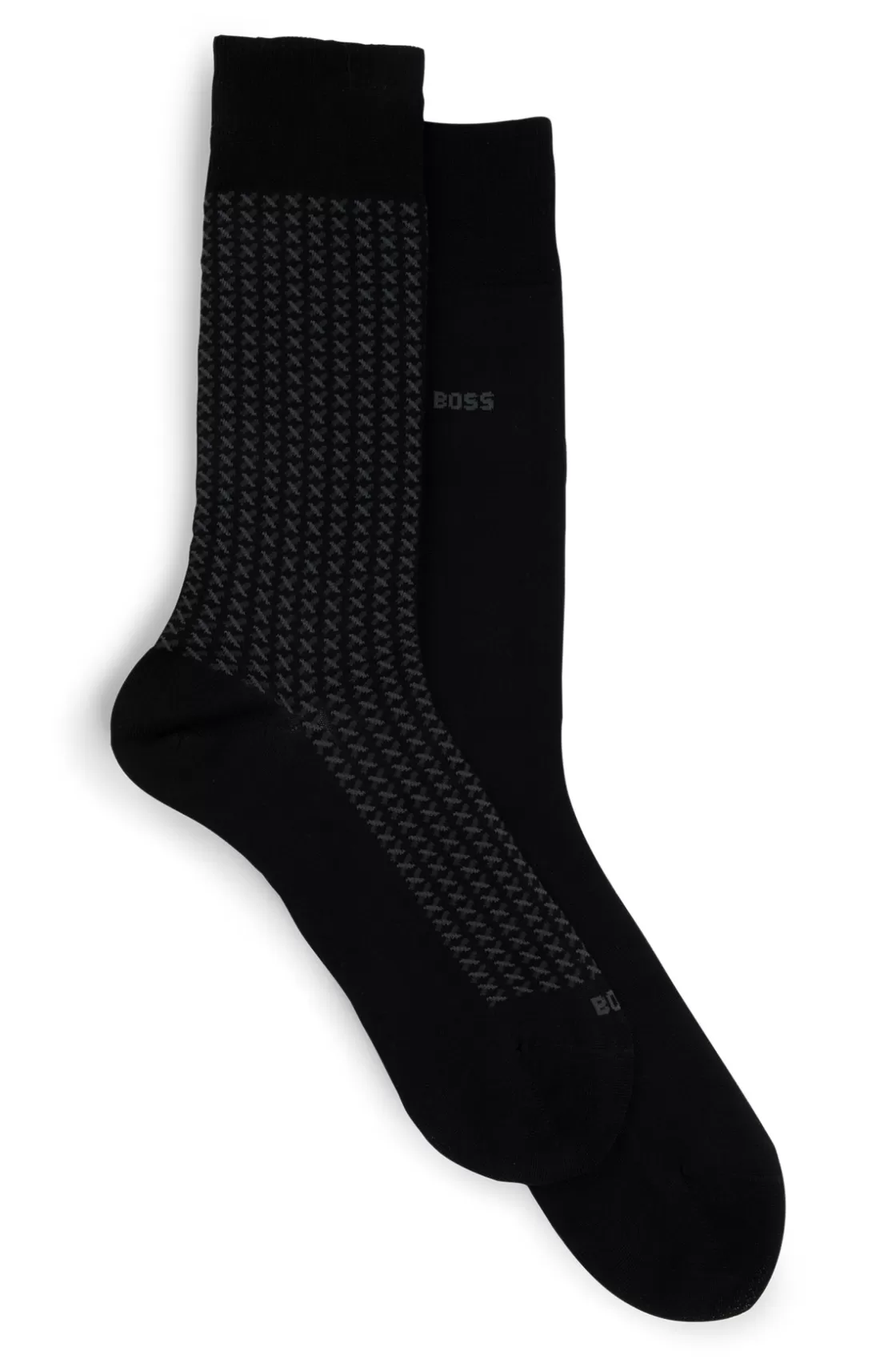 HUGO BOSS Two-pack Of Regular-length Socks With Mercerized Finish Black Hot