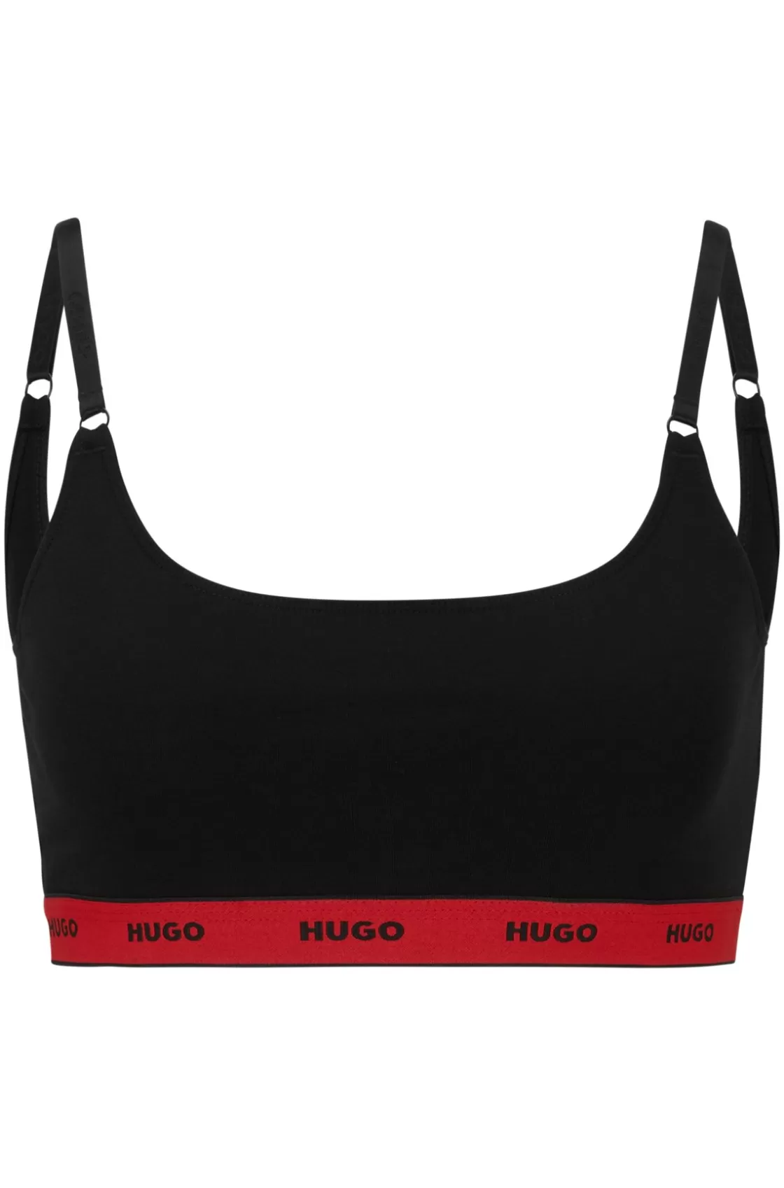 HUGO BOSS Two-pack Of Stretch-cotton Bralettes With Logo Bands Black Best Sale