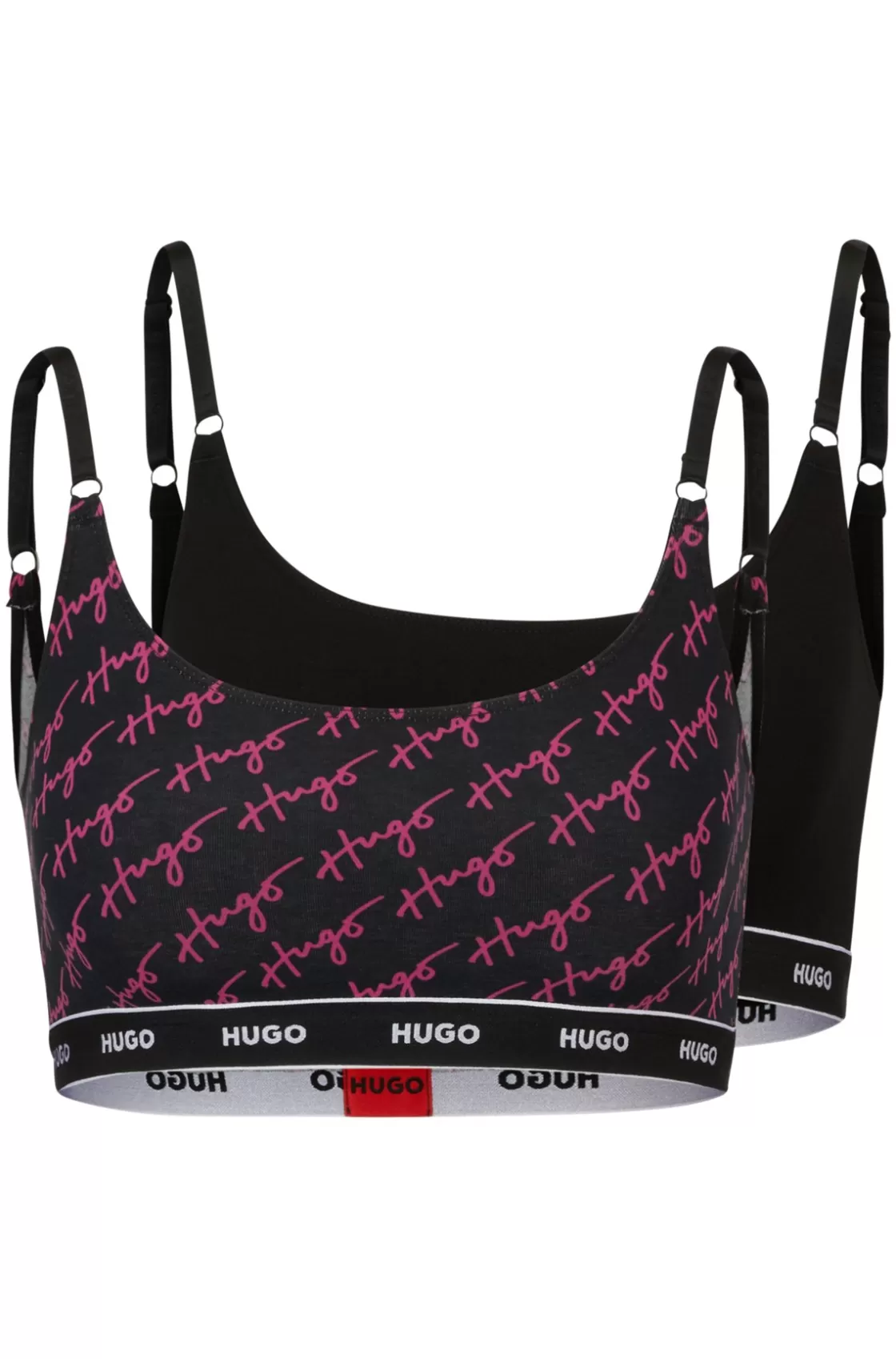 HUGO BOSS Two-pack Of Stretch-cotton Bralettes With Logo Underbands Patterned Cheap