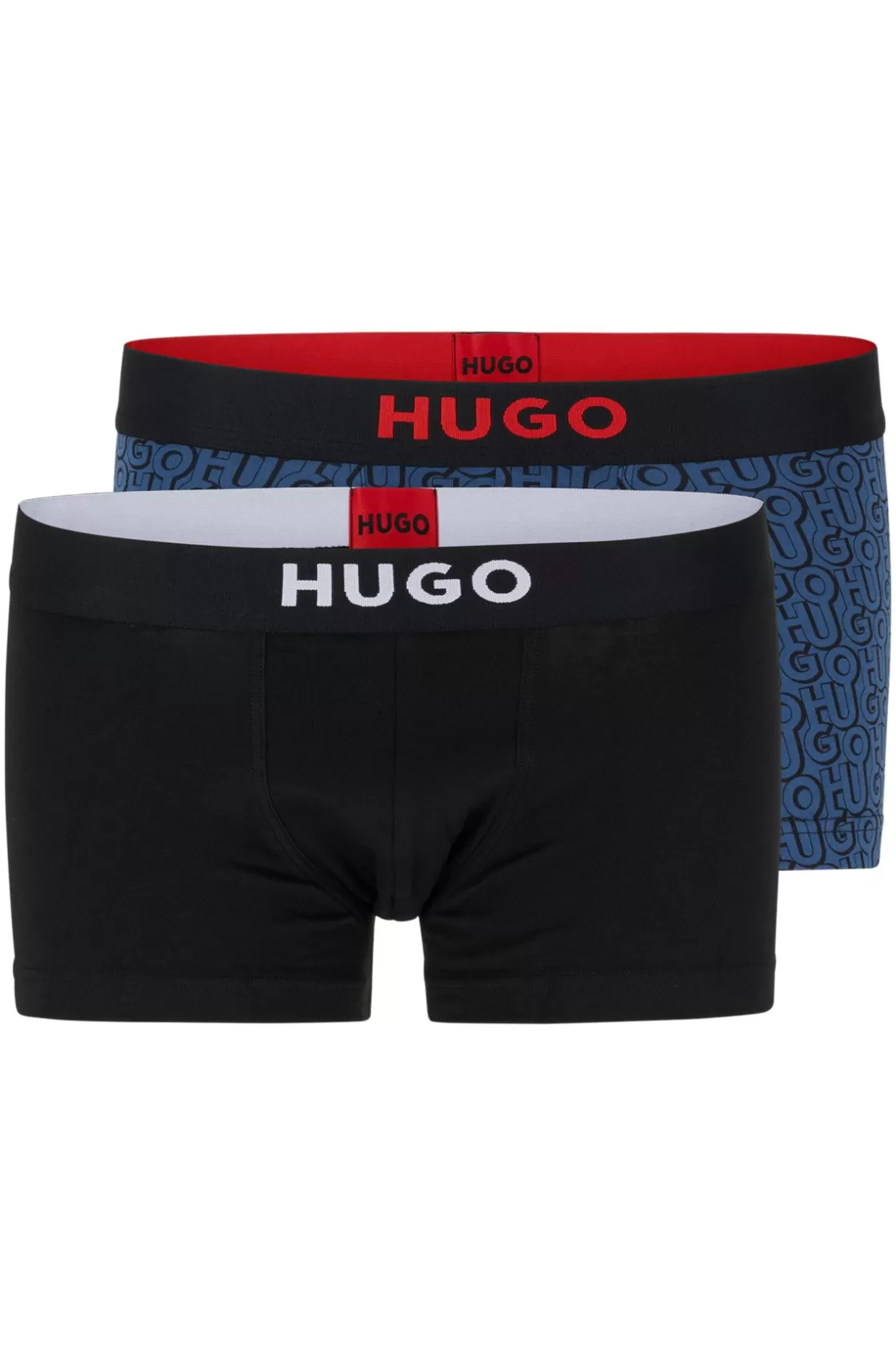 HUGO BOSS Two-pack Of Stretch-cotton Trunks With Logo Waistbands Light Blue Flash Sale