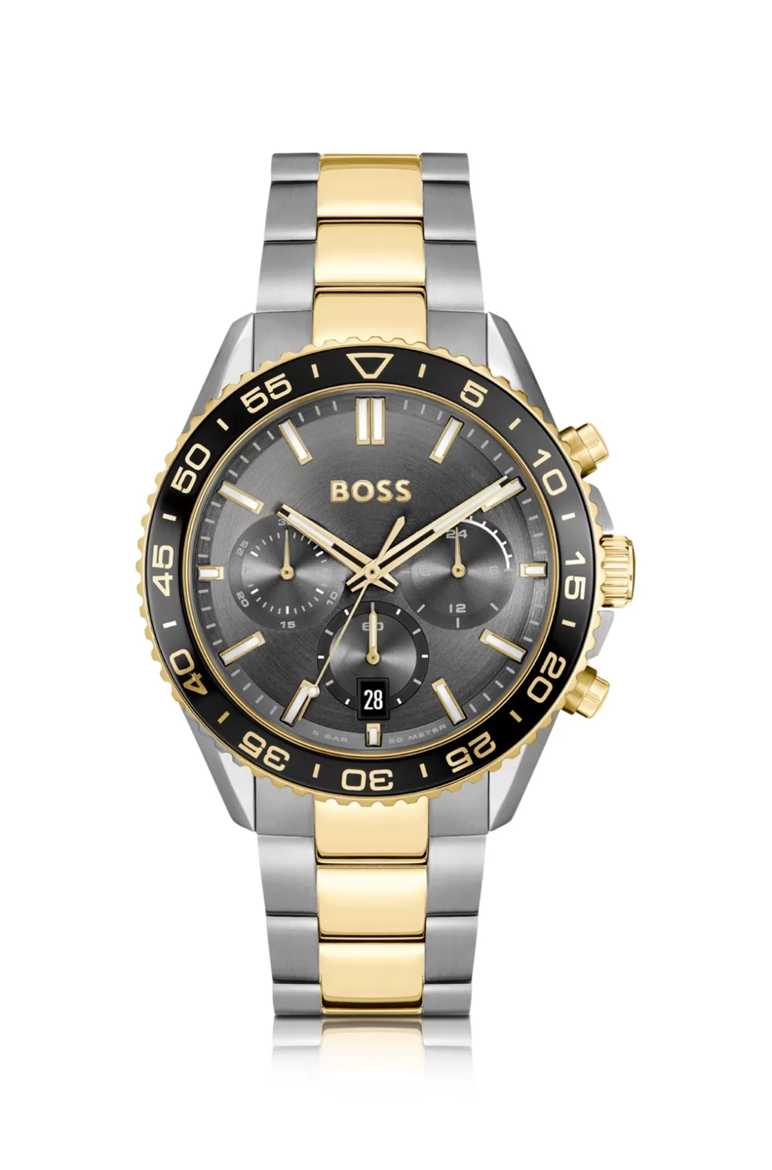 HUGO BOSS Two-tone Link-bracelet Chronograph Watch With Gray Dial Assorted-Pre-Pack Cheap
