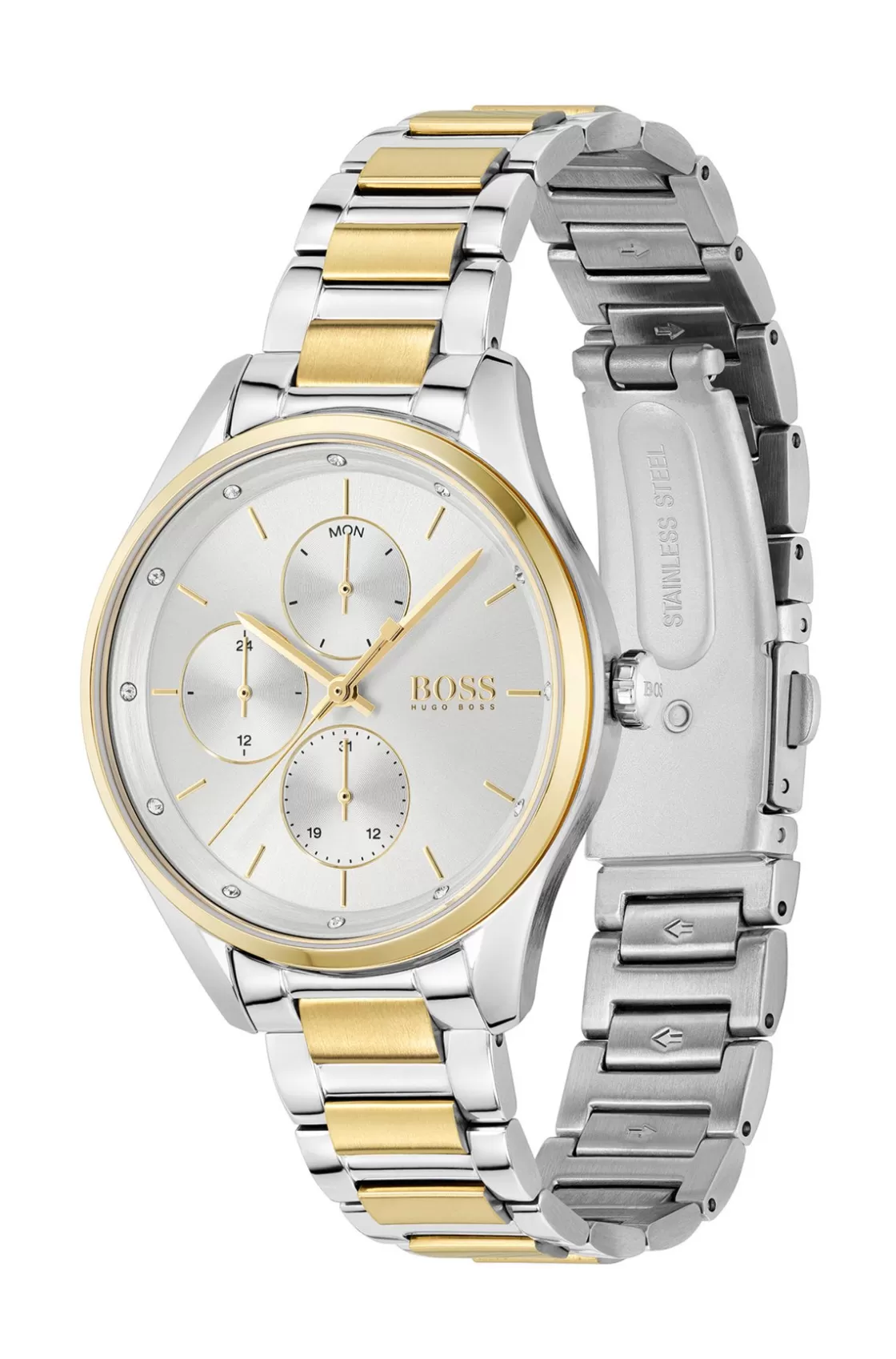 HUGO BOSS Two-tone Watch With Crystals And Link Bracelet Assorted-Pre-Pack Cheap