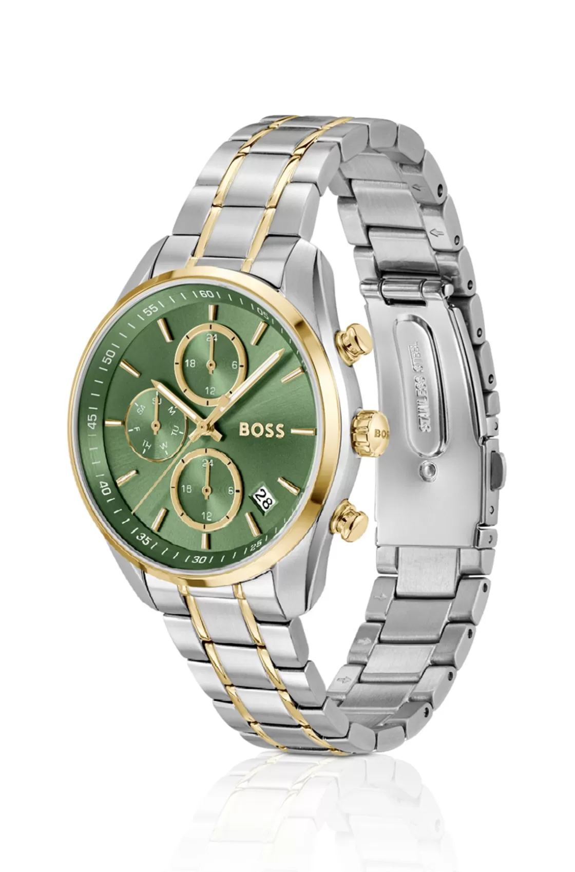 HUGO BOSS Two-tone Watch With Green Dial And Five-link Bracelet Assorted-Pre-Pack Shop