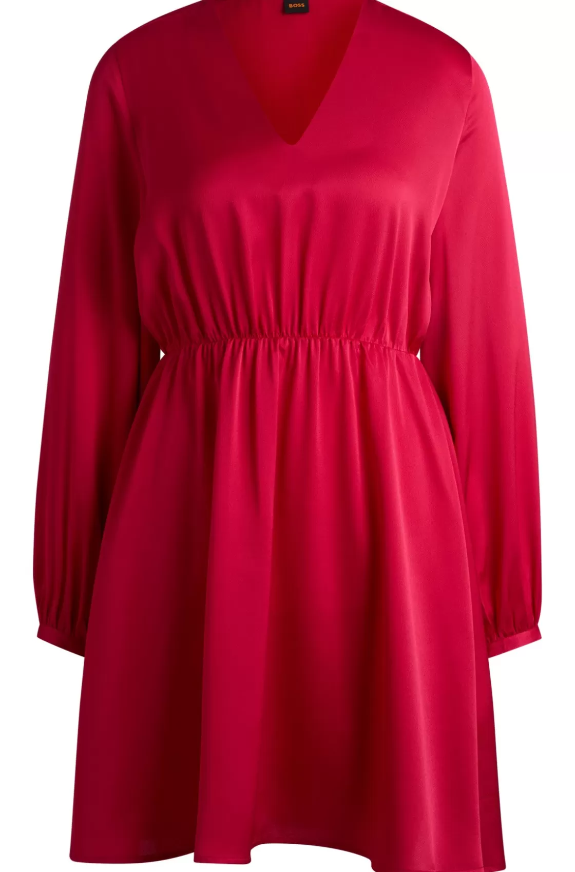 HUGO BOSS V-neck Dress In Hammered Satin Pink Clearance