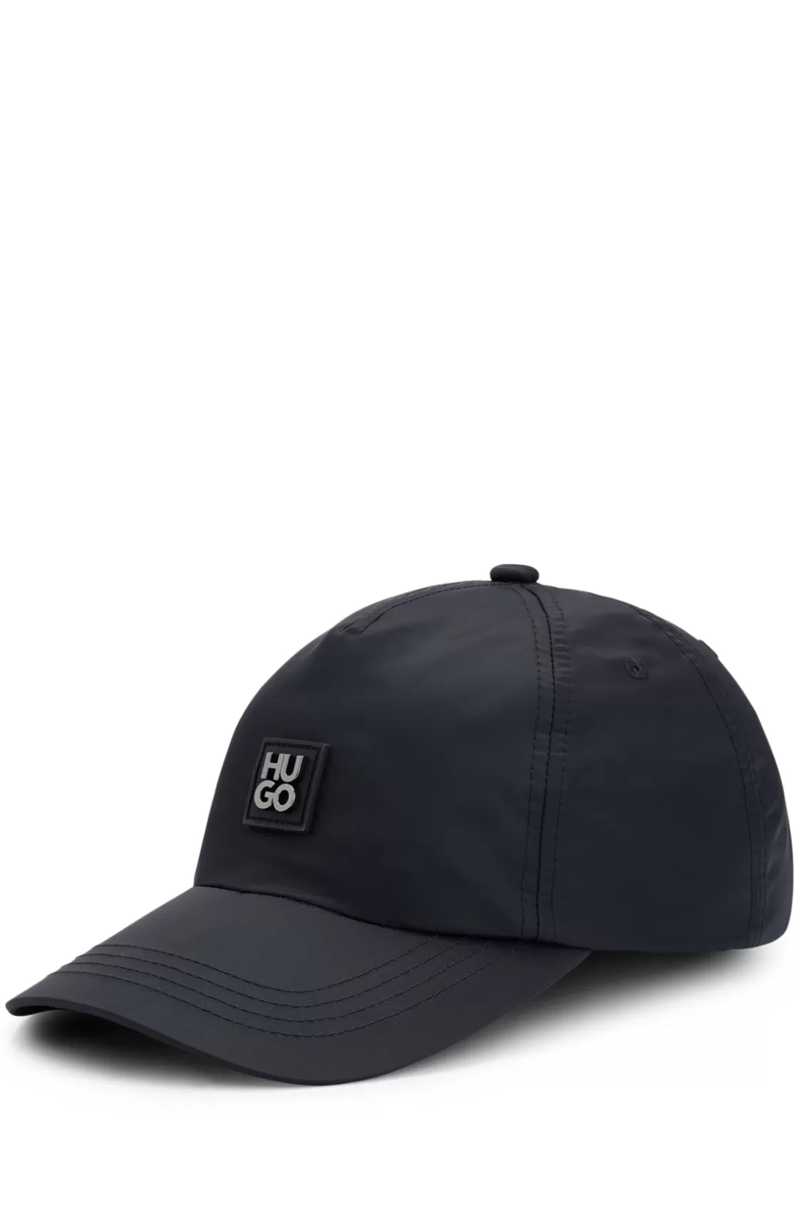 HUGO BOSS Waterproof Nylon Cap With Stacked Logo Badge Black Outlet