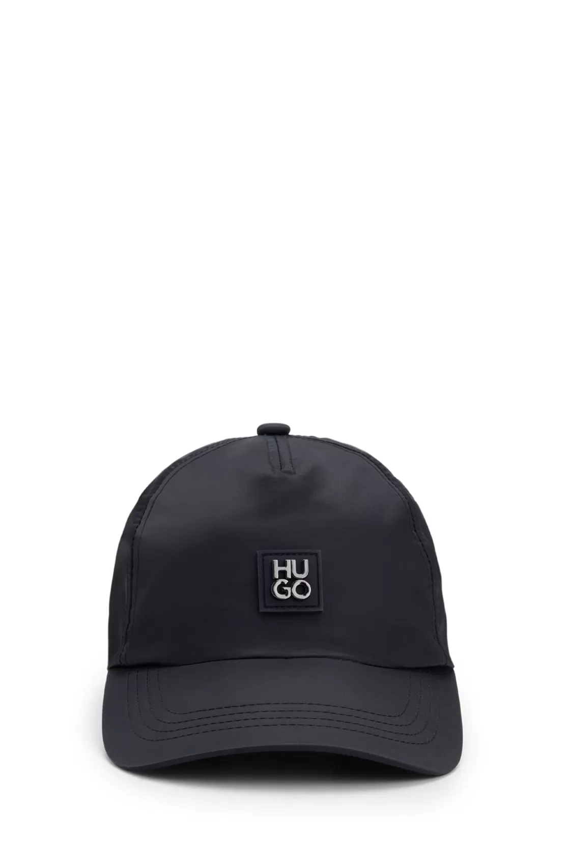 HUGO BOSS Waterproof Nylon Cap With Stacked Logo Badge Black Outlet