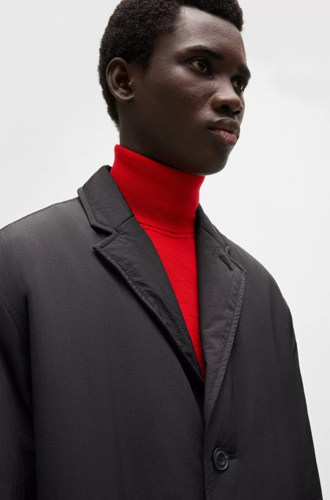 HUGO BOSS Water-repellent Car Coat In A Relaxed Fit Black Shop