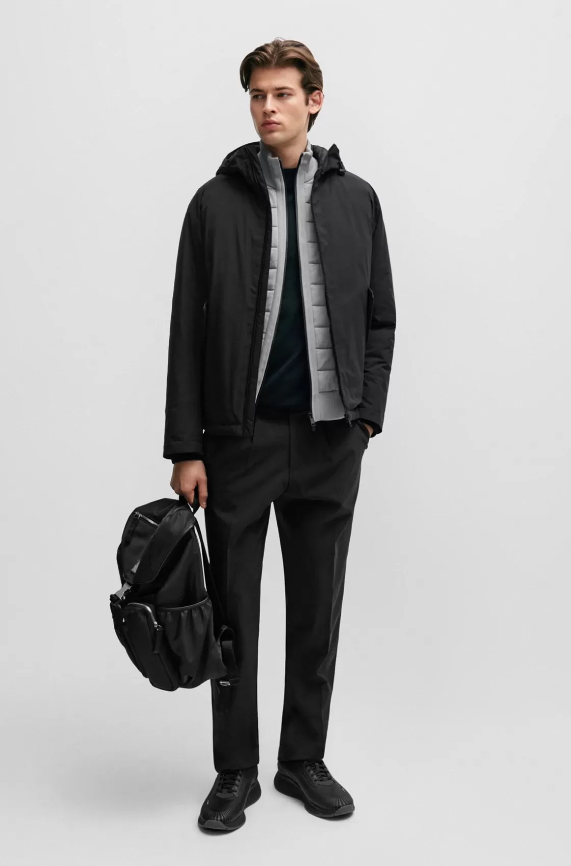 HUGO BOSS Water-repellent Jacket In Crease-resistant Stretch Material Black Discount