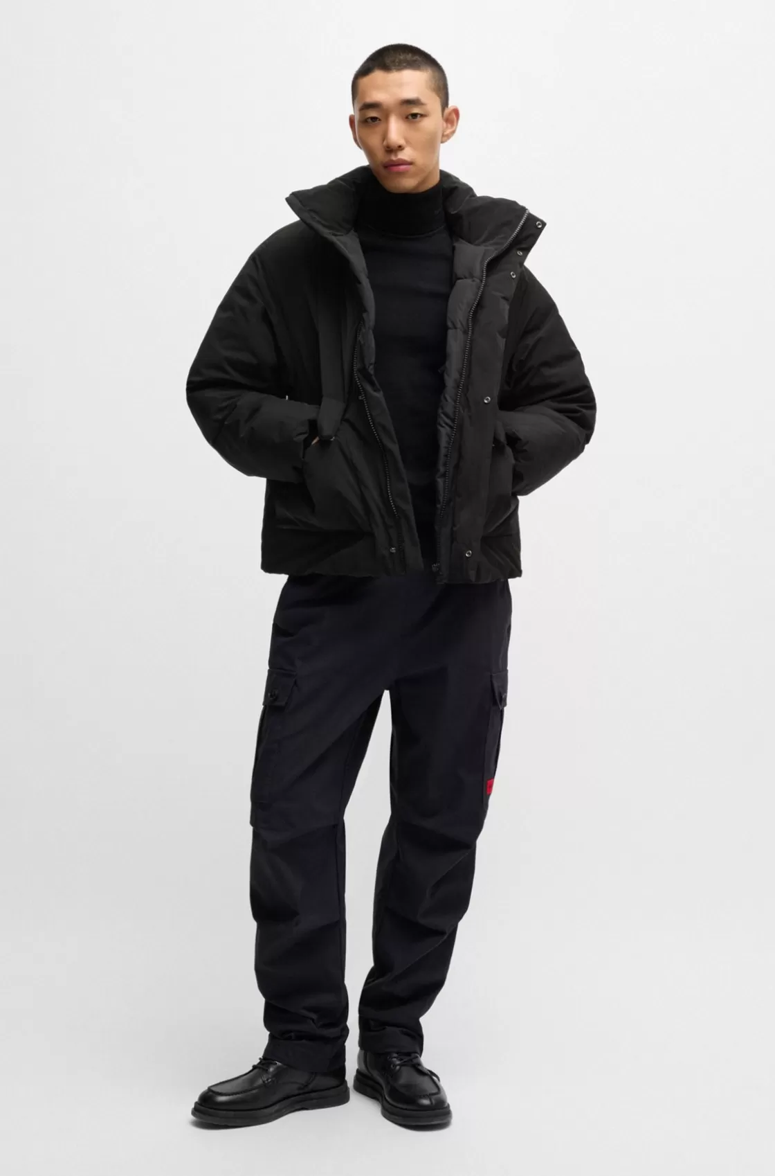 HUGO BOSS Water-repellent Jacket With Chamberless Padding Black Outlet