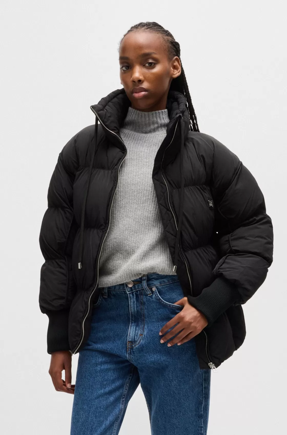 HUGO BOSS Water-repellent Jacket With Stacked-logo Badge Black Shop