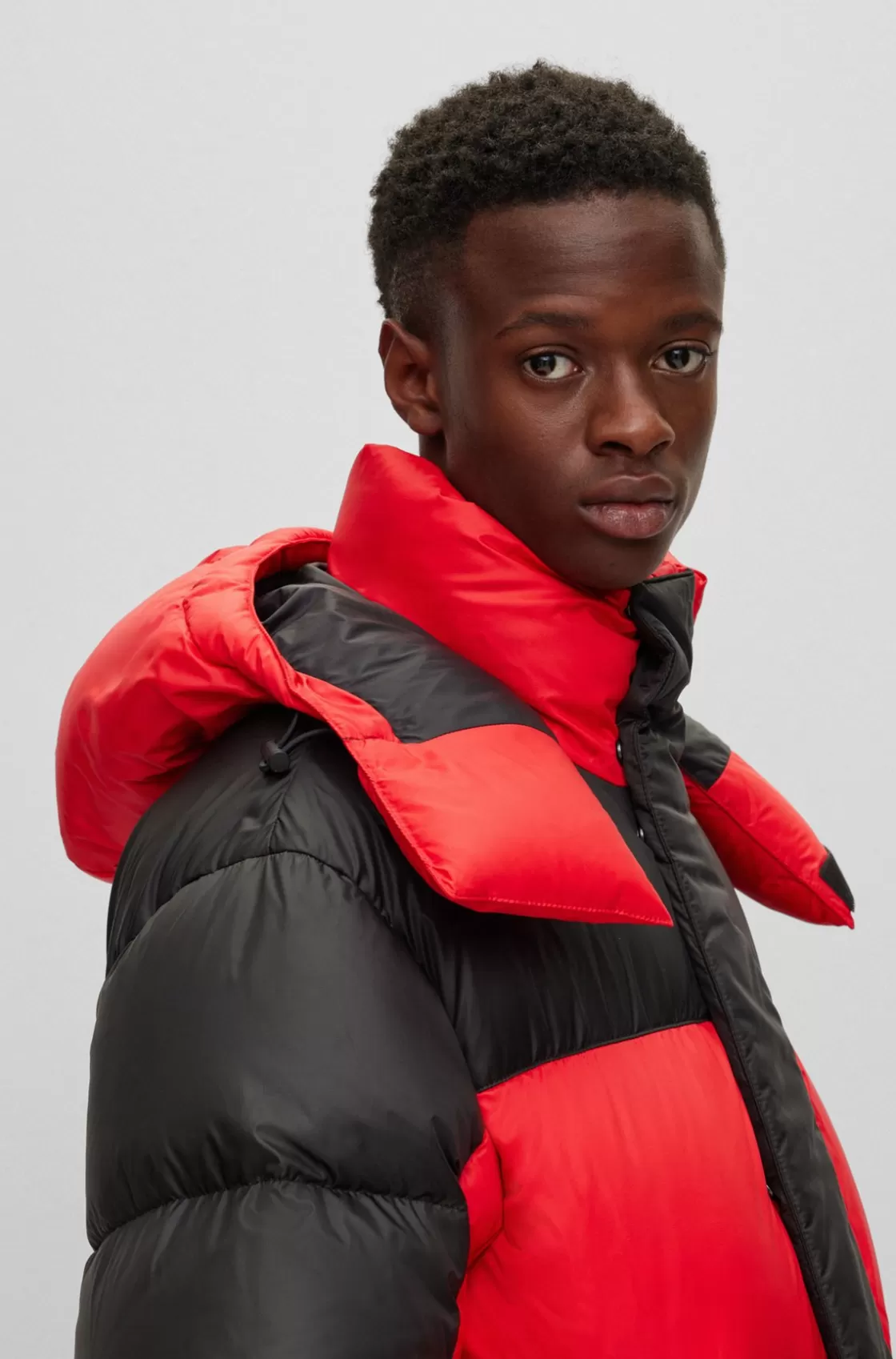 HUGO BOSS Water-repellent Parka With Red-rubber Logo Badge light pink Outlet