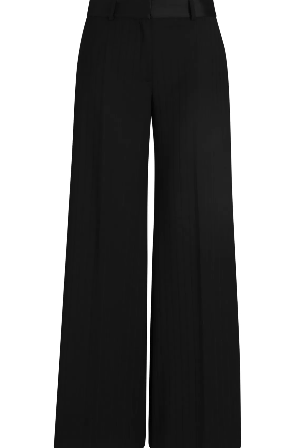 HUGO BOSS Wide-leg Trousers In Striped Material With Pleats Black Discount
