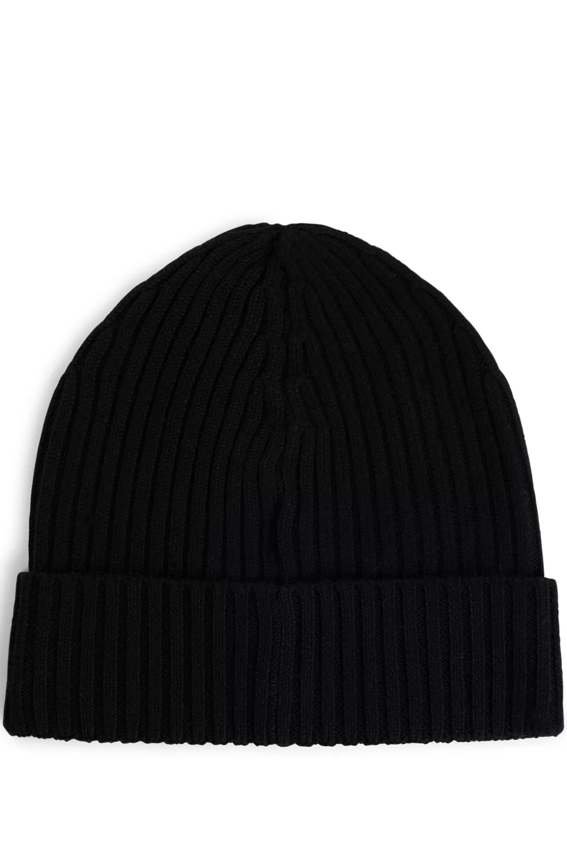 HUGO BOSS Wool Beanie Hat With Embroidered Logo Black Shop