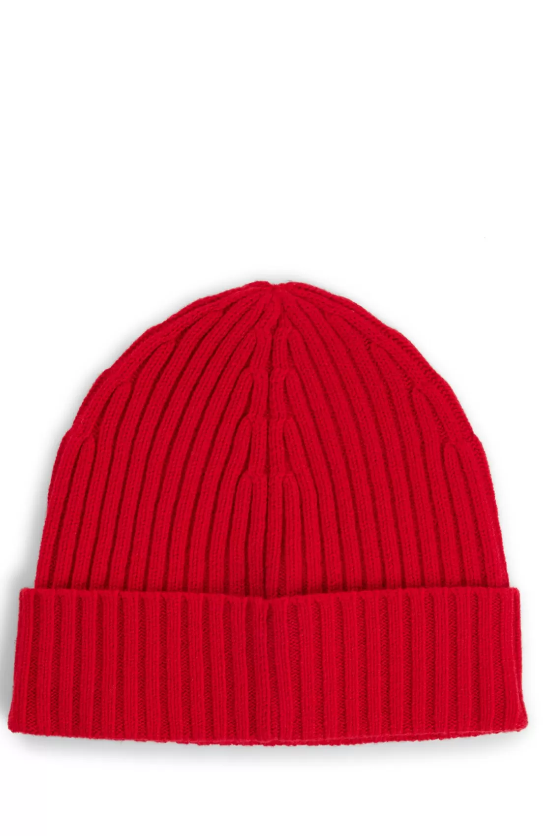 HUGO BOSS Wool Beanie Hat With Logo Detail light pink Clearance