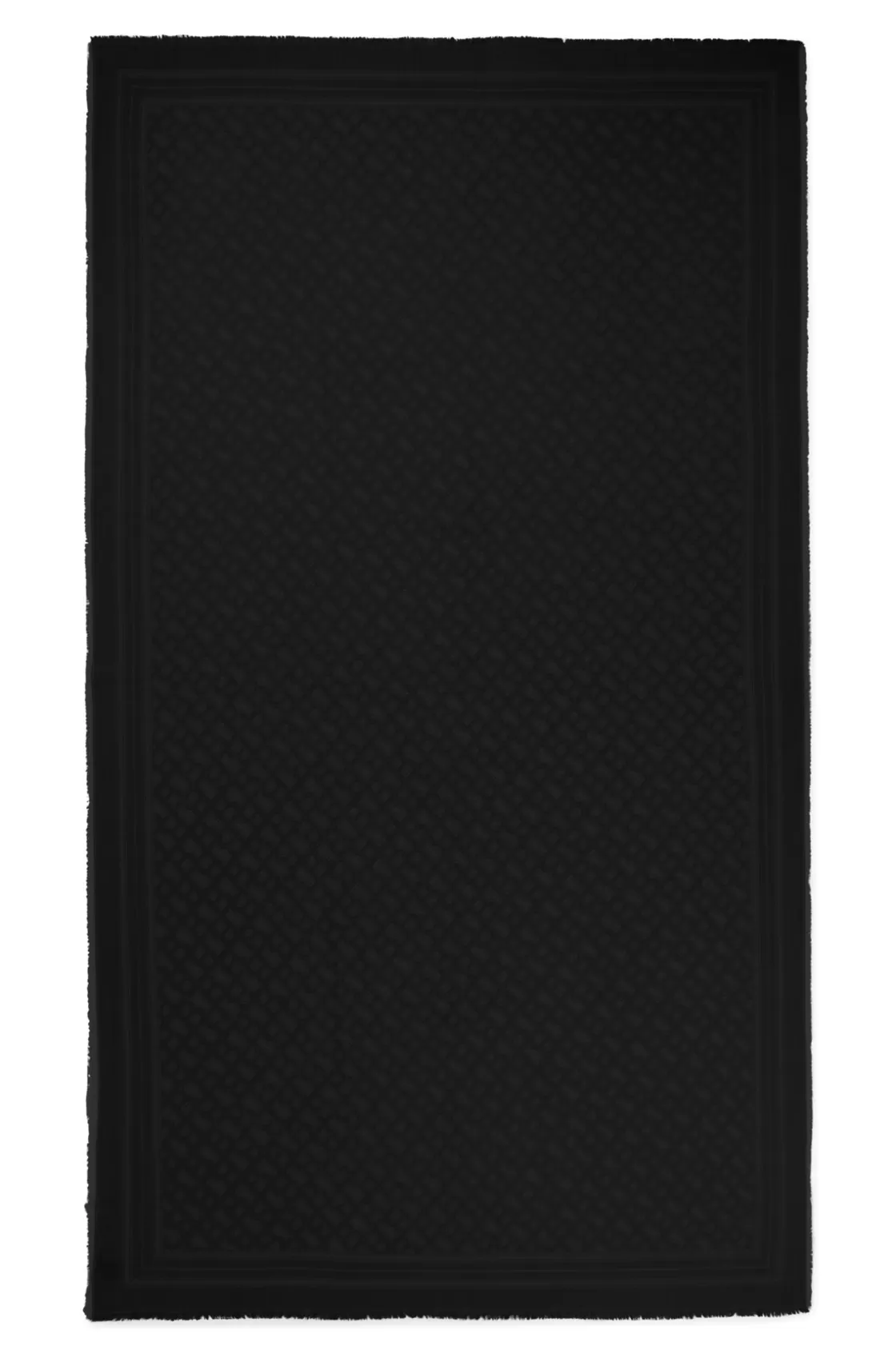 HUGO BOSS Wool-blend Scarf With Monogram Jacquard And Fringing Black Outlet